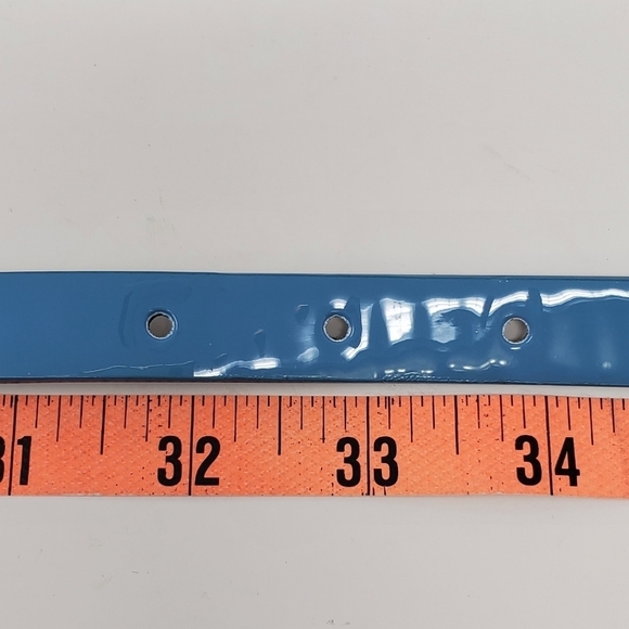 KENNETH COLE REACTION SET OF 2 SKINNY BELTS PEACOCK BLUE BLACK FLORAL WOMEN M - Picture 11 of 15